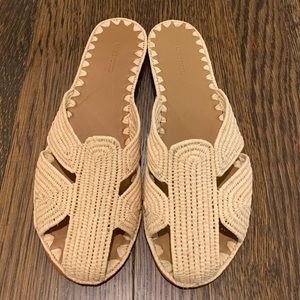 Carrie Forbes Raffia Flat Slides/Mules. Size 39. Never been worn.